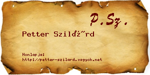 Petter Szilárd névjegykártya